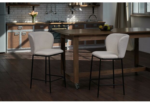 Полубарный стул B-300 айвори+черный - Фото №2