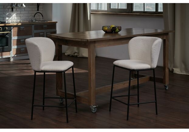 Полубарный стул B-300 айвори+черный - Фото №2