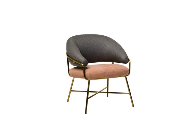 Кресло Адель серый + розовый/золото - Фото №1
