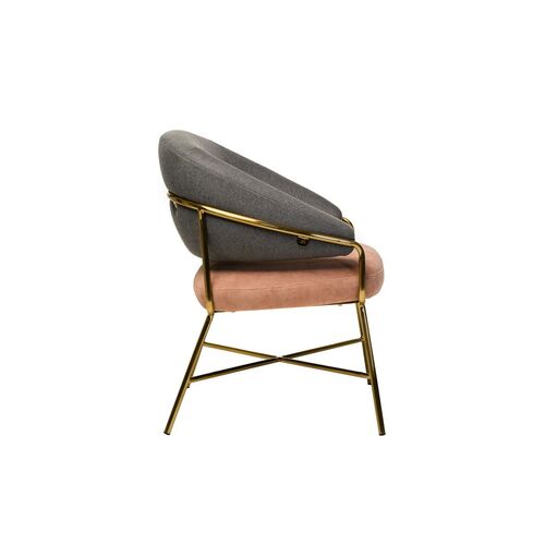 Кресло Адель серый + розовый/золото - Фото №9