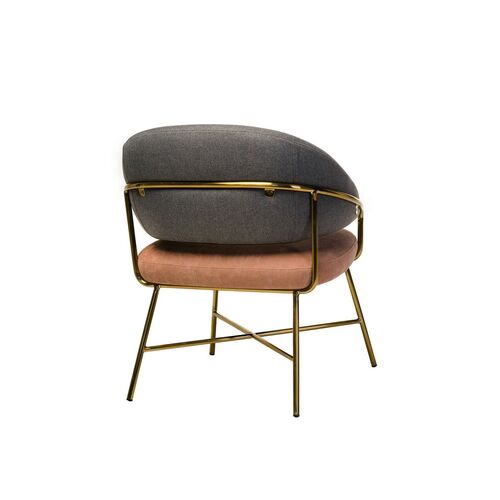 Кресло Адель серый + розовый/золото - Фото №8