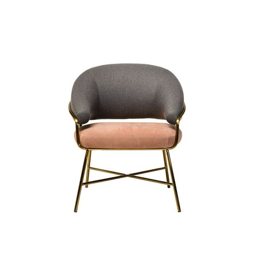 Кресло Адель серый + розовый/золото - Фото №11