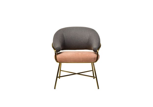Кресло Адель серый + розовый/золото - Фото №2
