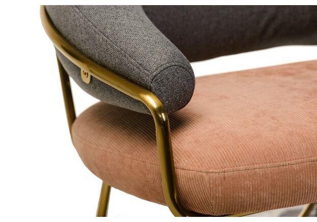 Кресло Адель серый + розовый/золото - Фото №2