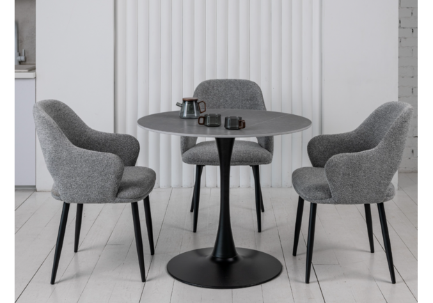 Стілець M-234 холодний сірий+чорний - Фото №2