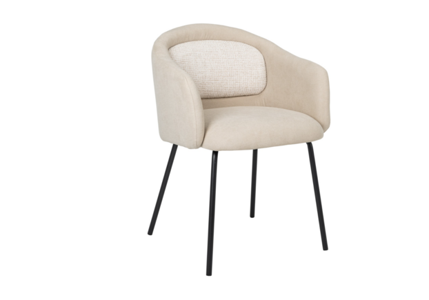 Стілець M-242 кокосове молоко+чорний - Фото №1