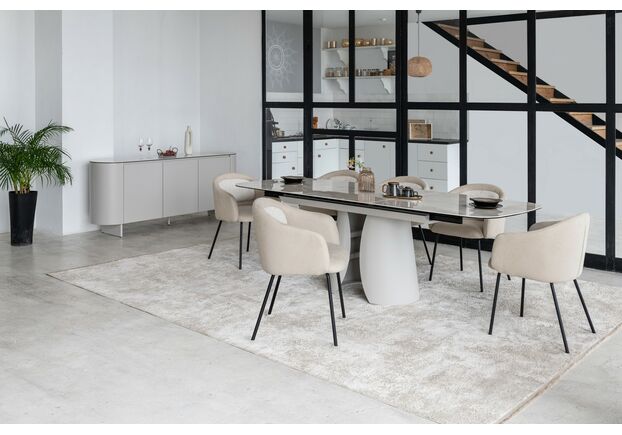 Стілець M-242 кокосове молоко+чорний - Фото №2