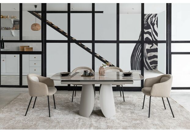 Стілець M-242 кокосове молоко+чорний - Фото №2