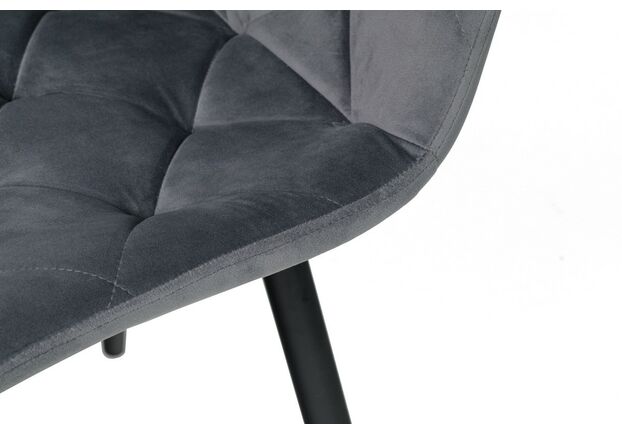 Стілець M-45 сірий велюр+чорний - Фото №2