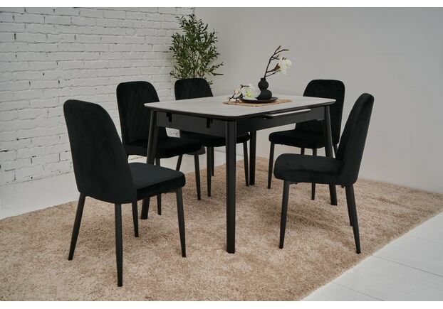 Фото №2. Стілець N-44 чорний велюр+чорний - Meblistico Стілець N-44 чорний велюр+чорний - Фото №2