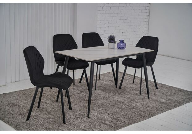 Фото №2. Стілець N-54 чорний велюр+чорний - Meblistico Стілець N-54 чорний велюр+чорний - Фото №2