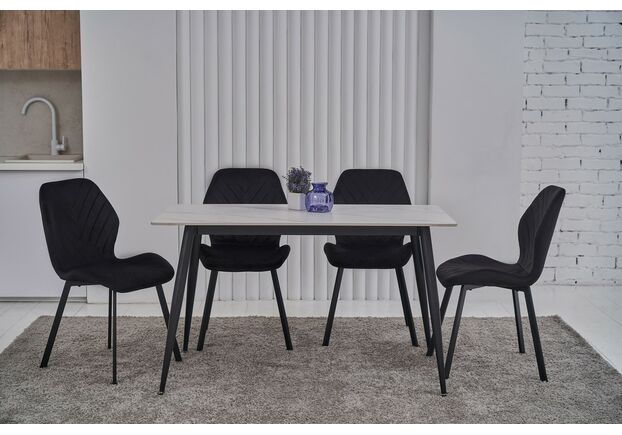 Фото №2. Стілець N-54 чорний велюр+чорний - Meblistico Стілець N-54 чорний велюр+чорний - Фото №2