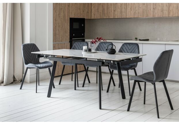 Фото №2. Стул N-54 темно-серый велюр+черный - Meblistico Стул N-54 темно-серый велюр+черный - Фото №2