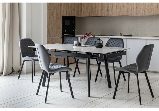 Фото №2. Стул N-54 темно-серый велюр+черный - Meblistico Стул N-54 темно-серый велюр+черный - Фото №2