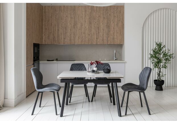 Фото №2. Стул N-54 темно-серый велюр+черный - Meblistico Стул N-54 темно-серый велюр+черный - Фото №2