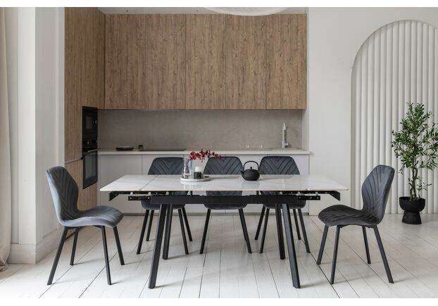 Фото №2. Стул N-54 темно-серый велюр+черный - Meblistico Стул N-54 темно-серый велюр+черный - Фото №2