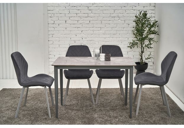 Фото №2. Стілець N-54 темно-сірий велюр+сірий - Meblistico Стілець N-54 темно-сірий велюр+сірий - Фото №2