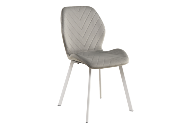 Фото №1. Стул N-54 светло-серый велюр+белый - Meblistico Стул N-54 светло-серый велюр+белый - Фото №1