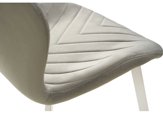 Фото №2. Стул N-54 светло-серый велюр+белый - Meblistico Стул N-54 светло-серый велюр+белый - Фото №2