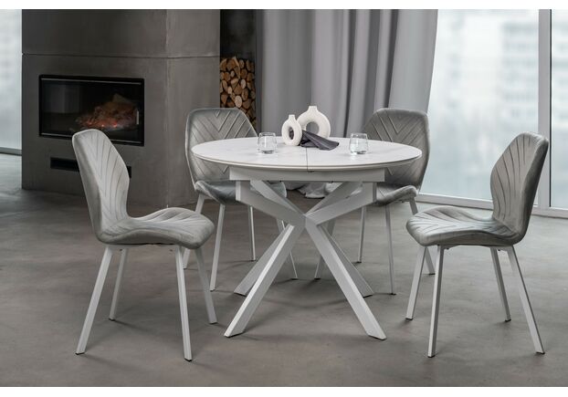 Фото №2. Стул N-54 светло-серый велюр+белый - Meblistico Стул N-54 светло-серый велюр+белый - Фото №2