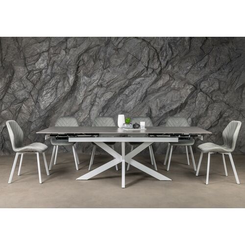 Стул N-54 светло-серый велюр+белый - Фото №13