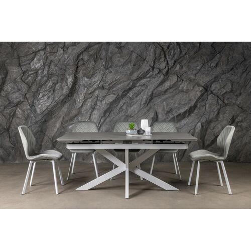 Стул N-54 светло-серый велюр+белый - Фото №14