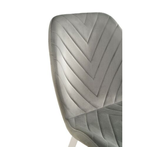 Стул N-54 светло-серый велюр+белый - Фото №7