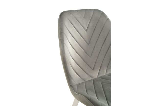 Фото №2. Стул N-54 светло-серый велюр+белый - Meblistico Стул N-54 светло-серый велюр+белый - Фото №2