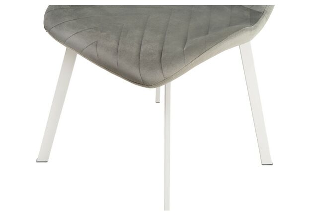 Фото №2. Стул N-54 светло-серый велюр+белый - Meblistico Стул N-54 светло-серый велюр+белый - Фото №2