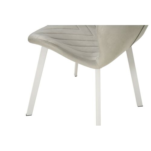 Стул N-54 светло-серый велюр+белый - Фото №9