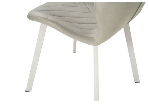 Фото №2. Стул N-54 светло-серый велюр+белый - Meblistico Стул N-54 светло-серый велюр+белый - Фото №2