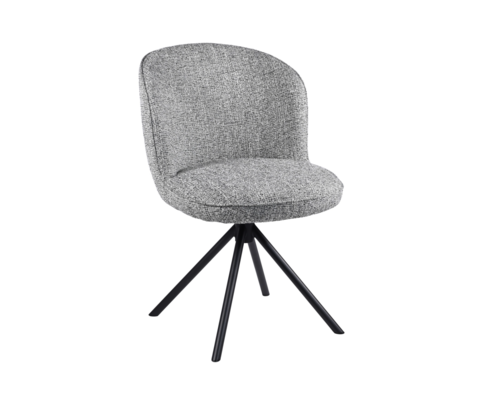 Стілець поворотний R-160 графітовий твід+чорний - Фото №1