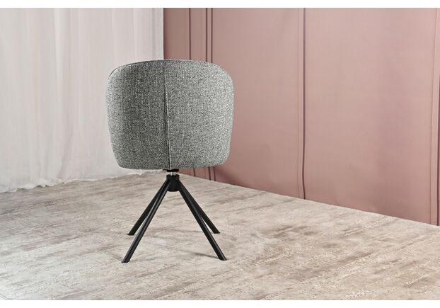 Стілець поворотний R-160 графітовий твід+чорний - Фото №2