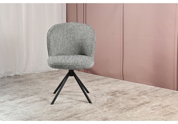 Стілець поворотний R-160 графітовий твід+чорний - Фото №2