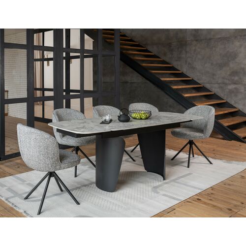 Стілець поворотний R-160 графітовий твід+чорний - Фото №22