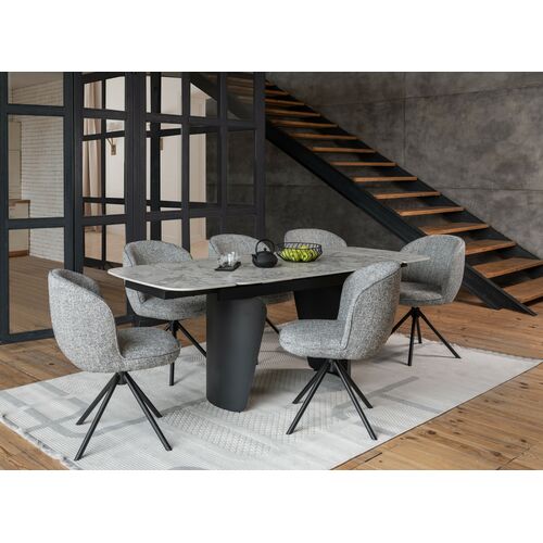 Стілець поворотний R-160 графітовий твід+чорний - Фото №23