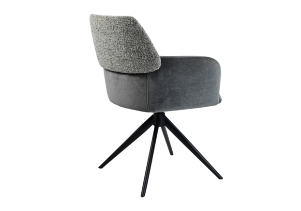 Стілець поворотний R-165 попільний+чорний - Фото №2