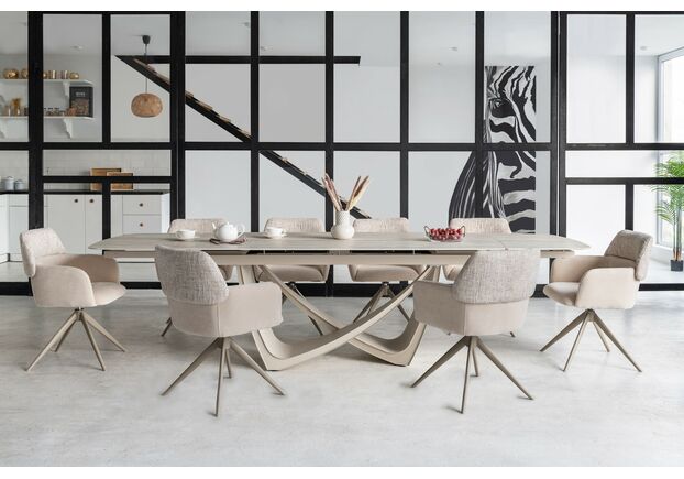 Стілець поворотний R-165 тофу+капучино - Фото №2