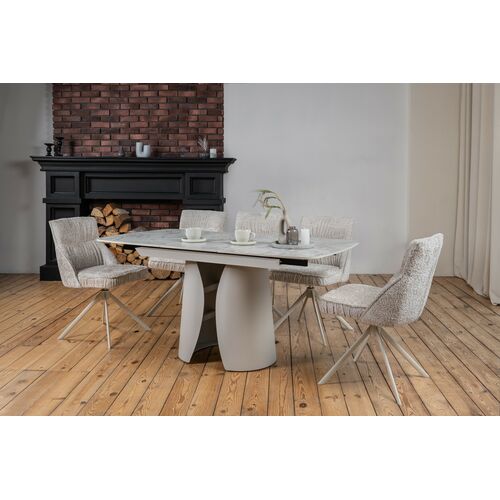 Стул поворотный R-168 жемчужный нюд+белый - Фото №21