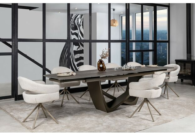 Стілець поворотний R-180 молочна хмара+капучино - Фото №2