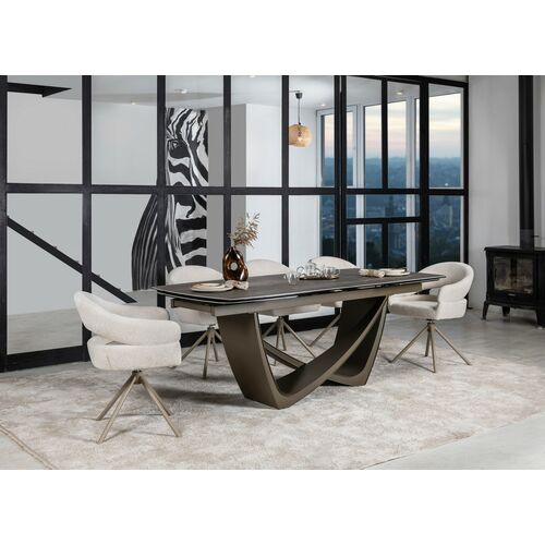 Стілець поворотний R-180 молочна хмара+капучино - Фото №13