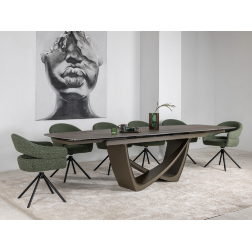 Стілець поворотний R-180 зелений мох+чорний - Фото №10