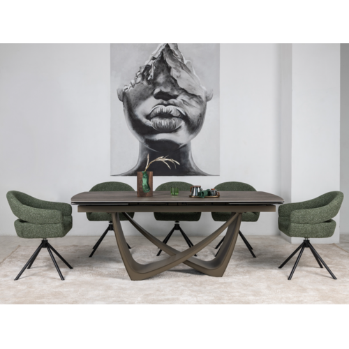 Стілець поворотний R-180 зелений мох+чорний - Фото №13