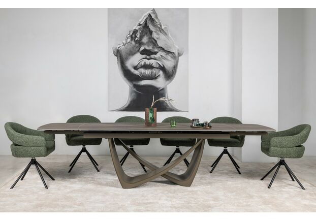 Фото №2. Стілець поворотний R-180 зелений мох+чорний - Meblistico Стілець поворотний R-180 зелений мох+чорний - Фото №2