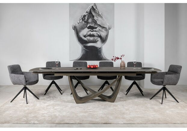 Фото №2. Стул поворотный R-185 антрацит+чёрный - Meblistico Стул поворотный R-185 антрацит+чёрный - Фото №2