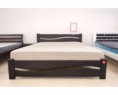 Кровать деревянная двуспальная Волна 180*200 см темный орех  - Фото №1